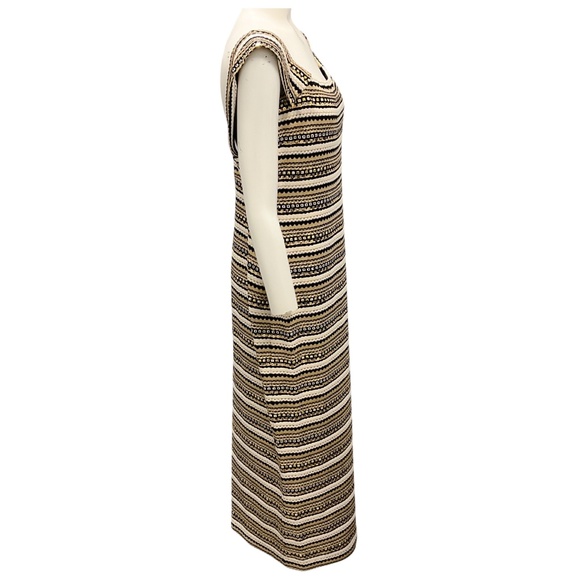 ST. JOHN COUTURE VINTAGE FALL 2003 IVORY / BLACK / GOLD METALLIC SEQUINED KNIT M - Picture 2 of 7